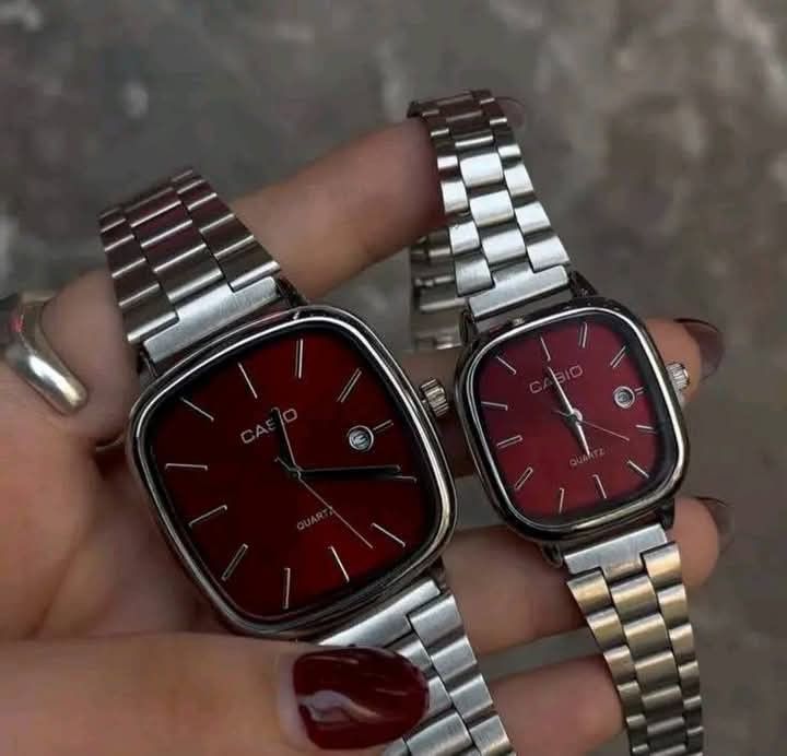 Casio Vintage Çift Saatleri Vişne Kırmızısı